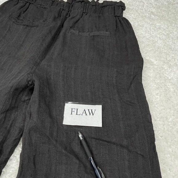 Free People Only Over You Linen Crop Ankle Pant Charcoal Gray - Picture 5 of 13